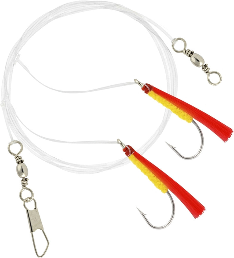 Danielson SFRMRYR Rig Mono Shrimp Fly 2 Drop Red/Yellow/Red Head 7/0