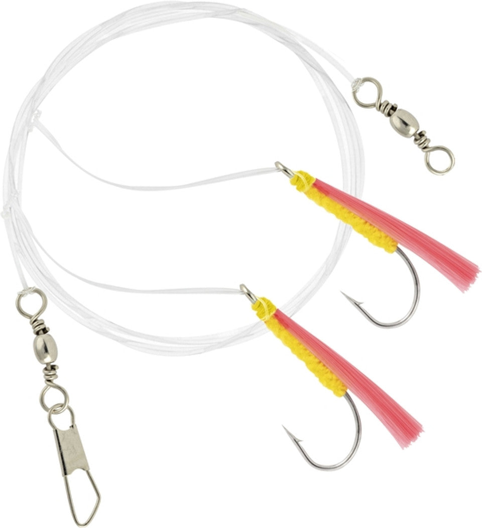 Danielson SFRMPYY Rig Mono Shrimp Fly 2 Drop Pink/Yellow/Yellow Head 7/0